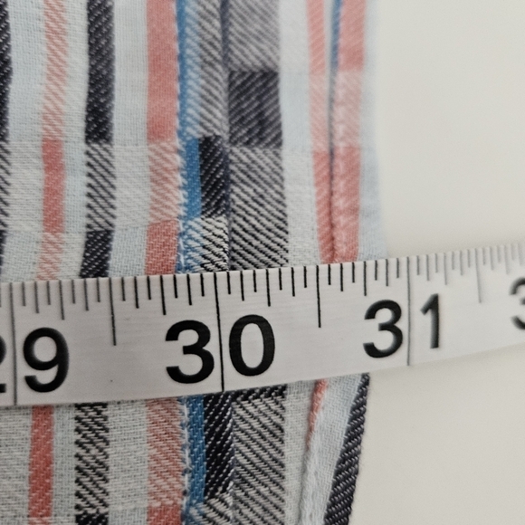 BEN SHERMAN Checked Twill Linen Blend Button Down Shirt Sz XXL NWOT - Picture 7 of 9